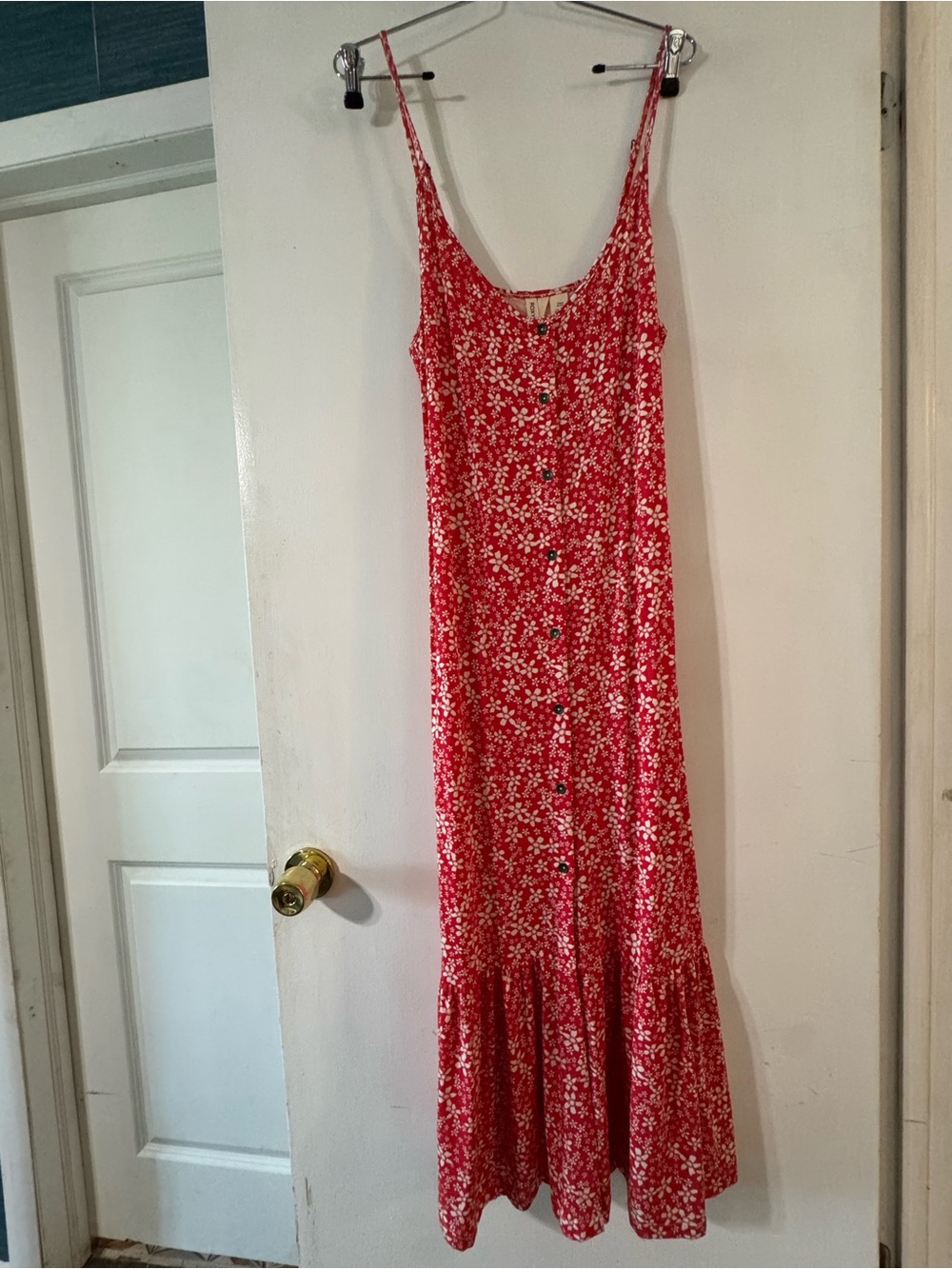 Roxy Red Floral Button-Down Maxi Dress